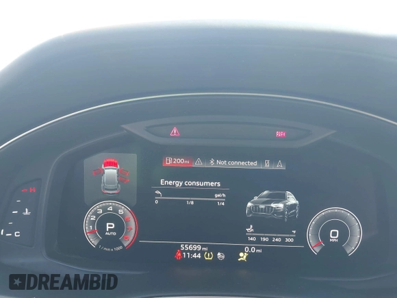 2019 Audi Q8 Prestige z VIN WA1FVAF12KD038238, wystawiony jako IAAI lot #41740092 z przebiegiem 55 699 mil mil oraz . Historia ofert i sprzedaży dostępna na DreamBid. Obrazek 7.