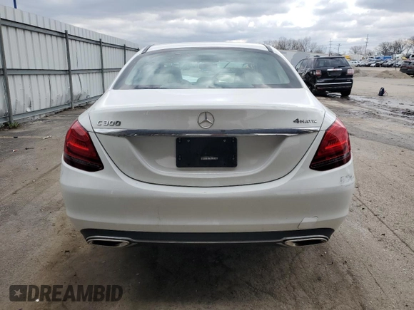 2021 Mercedes-Benz C 300 with VIN W1KWF8EBXMR629550, listed as a Copart auction lot 52922455 with 54,660 mi miles and Clean Title. Bid and sale history available at carsss.com. Image 6.
