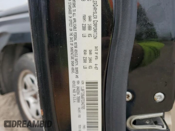 2007 Jeep Patriot Sport with VIN 1J8FT28W87D342765, listed as a Copart auction lot 49204775 with 144,345 mi miles and Salvage Title. Bid and sale history available at DreamBid. Image 14.