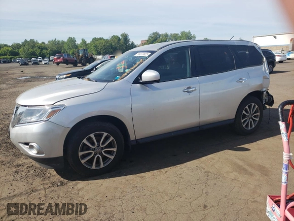 2014 Nissan Pathfinder S with VIN 5N1AR2MM6EC653551, listed as a Copart auction lot 58373825 with 159,300 mi miles and Salvage title. Bid and sale history available at DreamBid. Image 1.