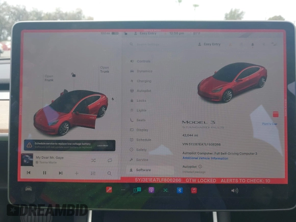 2020 Tesla Model 3 Standard Range Plus z VIN 5YJ3E1EA7LF806266, wystawiony jako IAAI lot #42242694 z przebiegiem 42 044 mil mil oraz . Historia ofert i sprzedaży dostępna na DreamBid. Obrazek 19.