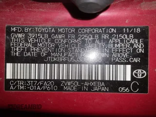 2018 Toyota Prius Two with VIN JTDKBRFU5J3081353, listed as a IAAI auction lot 41860691 with 167,091 mi miles and . Bid and sale history available at carsss.com. Image 9.