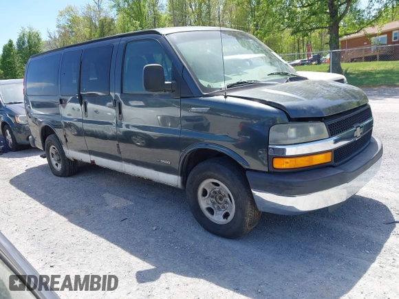 2003 Chevrolet Express Passenger with VIN 1GAHG35U631142890, listed as a IAAI auction lot 42086091 with 127,191 mi miles and . Bid and sale history available at DreamBid. Image 1.