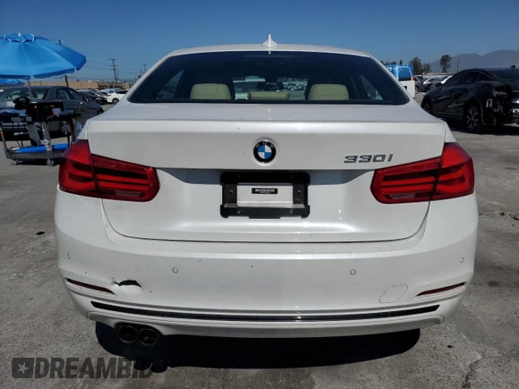 2017 BMW 3 Series 330i with VIN WBA8B9C39HK885321, listed as a Copart auction lot 52543705 with 18,349 mi miles and Salvage Title. Bid and sale history available at carsss.com. Image 6.