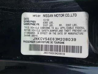 2003 Infiniti G35 w/Leather with VIN JNKCV54E63M208039, listed as a IAAI auction lot 41895872 with 183,672 mi miles. Bid and sale history available at carsss.com. Image 9.