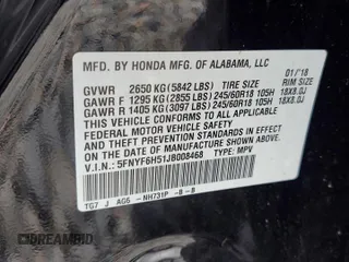 2018 Honda Pilot EX-L with VIN 5FNYF6H51JB008468, listed as a Copart auction lot 62929565 with 71,020 mi miles and Salvage title. Bid and sale history available at DreamBid. Image 13.