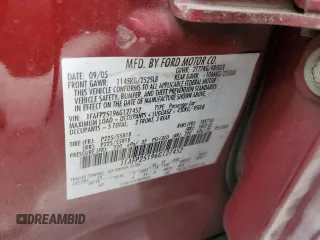 2006 Ford Five Hundred Limited with VIN 1FAFP25196G127452, listed as a Copart auction lot 61756795 with 186,112 mi miles and Salvage title. Bid and sale history available at DreamBid. Image 12.