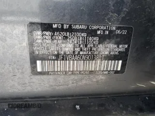 2022 Subaru WRX with VIN JF1VBAA60N9013817, listed as a Copart auction lot 44176505 with 24,608 mi miles and Salvage Title. Bid and sale history available at carsss.com. Image 12.