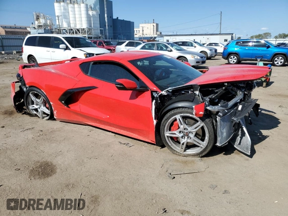 2023 Chevrolet Corvette 2LT with VIN 1G1YB2D44P5116636, listed as a Copart auction lot 74525944 with 2,027 mi miles and Salvage title. Bid and sale history available at DreamBid. Image 4.