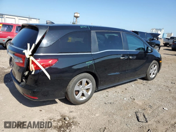 2019 Honda Odyssey EX with VIN 5FNRL6H56KB061780, listed as a Copart auction lot 61628045 with 96,017 mi miles and Salvage title. Bid and sale history available at DreamBid. Image 3.