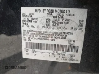 2013 Ford Edge Limited with VIN 2FMDK3KC9DBB91096, listed as a IAAI auction lot 42452365 with Not provided miles and . Bid and sale history available at DreamBid. Image 9.