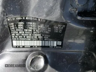 2022 Honda HR-V EX with VIN 3CZRU6H5XNM775421, listed as a Copart auction lot 42942435 with 25,832 mi miles and Salvage Title. Bid and sale history available at DreamBid. Image 13.