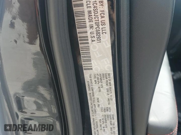 2023 Dodge Durango R/T with VIN 1C4SDJCT0PC682931, listed as a Copart auction lot 64366835 with 36,434 mi miles and Salvage title. Bid and sale history available at DreamBid. Image 13.