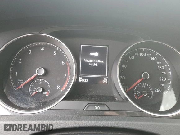 2019 Volkswagen Golf S z VIN 3VWG57AU8KM014204, wystawiony jako Copart lot #55767825 z przebiegiem 64 732 mil mil oraz Nie do naprawy • Non repairable. Historia ofert i sprzedaży dostępna na DreamBid. Obrazek 9.