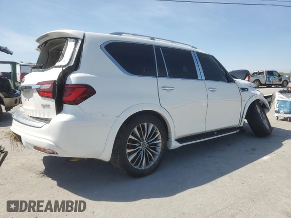 2020 Infiniti QX80 Luxe z VIN JN8AZ2NE2L9252153, wystawiony jako Copart lot #52533615 z przebiegiem 74 577 mil mil oraz Szkoda całkowita • Salvage title. Historia ofert i sprzedaży dostępna na DreamBid. Obrazek 3.