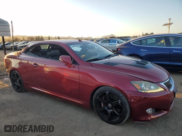 2011 Lexus IS 350 C with VIN JTHFE2C24B2506795, listed as a Copart auction lot 46447575 with 131,714 mi miles and Salvage title. Bid and sale history available at DreamBid. Image 4.