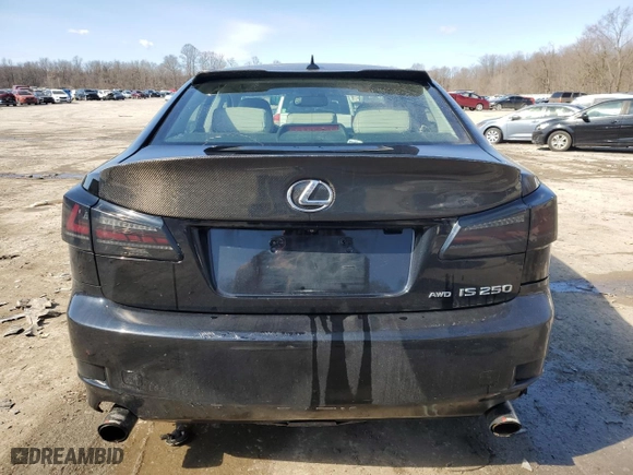 2011 Lexus IS 250 with VIN JTHCF5C24B5046621, listed as a Copart auction lot 47942275 with 64,454 mi miles and Salvage Title. Bid and sale history available at carsss.com. Image 6.