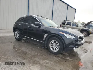 2014 Infiniti QX70 with VIN JN8CS1MU9EM450664, listed as a Copart auction lot 50768775 with 121,566 mi miles and Salvage Title. Bid and sale history available at DreamBid. Image 4.