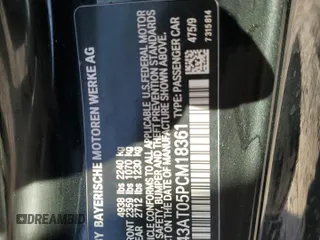 2023 BMW 4 Series 430i xDrive with VIN WBA43AT05PCM18361, listed as a Copart auction lot 80838914 with Not Provided miles and Non Repairable. Bid and sale history available at DreamBid. Image 12.