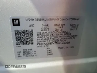 2021 Chevrolet Equinox LT with VIN 2GNAXUEV2M6125369, listed as a Copart auction lot 63131484 with 77,168 mi miles and Salvage title. Bid and sale history available at DreamBid. Image 13.
