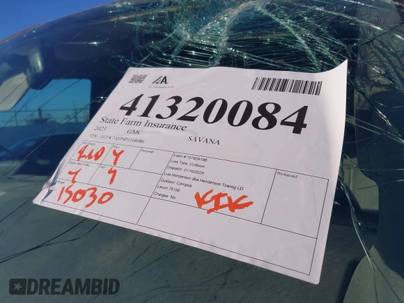 2023 GMC Savana Cargo z VIN 1GTW7AFP4P1168986, wystawiony jako IAAI lot #41320084 z przebiegiem 15 030 mil mil oraz . Historia ofert i sprzedaży dostępna na DreamBid. Obrazek 17.