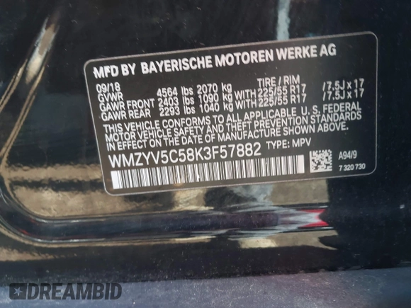 2019 MINI Countryman Cooper with VIN WMZYV5C58K3F57882, listed as a IAAI auction lot 42637510 with 86,770 mi miles and . Bid and sale history available at DreamBid. Image 9.