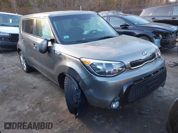 2016 Kia Soul + with VIN KNDJP3A55G7327099, listed as a IAAI auction lot 41703217 with 116,010 mi miles. Bid and sale history available at carsss.com. Image 1.