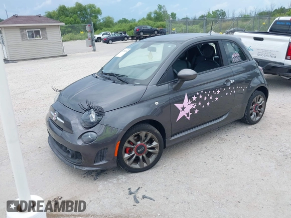 2015 FIAT 500 Turbo with VIN 3C3CFFHH9FT512915, listed as a IAAI auction lot 42768594 with 80,420 mi miles and . Bid and sale history available at DreamBid. Image 2.