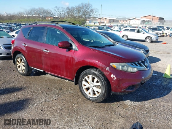 2012 Nissan Murano SL with VIN JN8AZ1MW7CW211779, listed as a IAAI auction lot 41819653 with 108,101 mi miles and . Bid and sale history available at DreamBid. Image 1.
