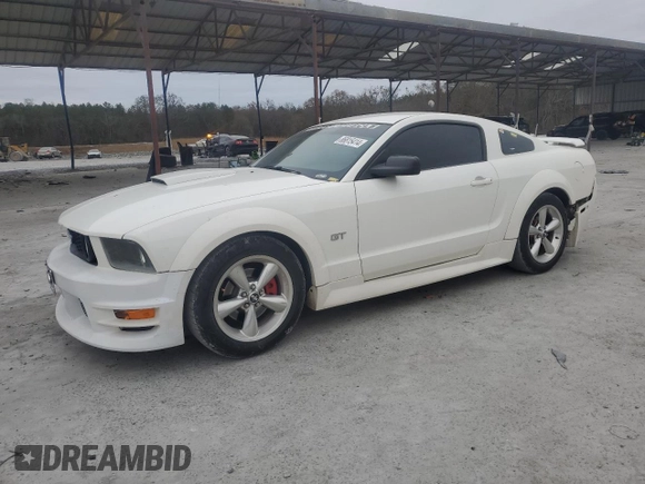 2007 Ford Mustang GT Deluxe with VIN 1ZVHT82H575269780, listed as a Copart auction lot 86815414 with 166,754 mi miles and Salvage Title. Bid and sale history available at carsss.com. Image 1.
