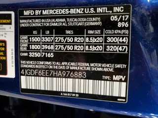 2017 Mercedes-Benz GLS 450 with VIN 4JGDF6EE7HA976883, listed as a Copart auction lot 50027235 with 133,304 mi miles and Salvage Title. Bid and sale history available at DreamBid. Image 13.
