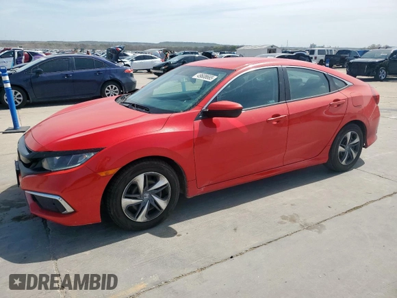 2020 Honda Civic Sedan LX with VIN 2HGFC2F69LH566510, listed as a Copart auction lot 49608665 with 93,648 mi miles and Salvage Title. Bid and sale history available at carsss.com. Image 1.