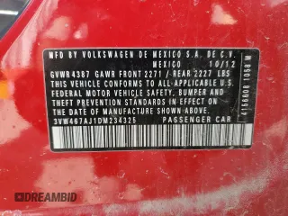 2013 Volkswagen Jetta GLI Autobahn с VIN 3VW467AJ1DM234325, выставлен на аукционе Copart как лот 52969405 с пробегом 176 017 миль миль и Списание • Salvage title. История ставок и продаж доступна на DreamBid. Изображение 12.
