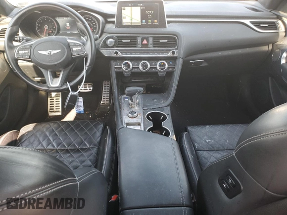 2020 Genesis G70 3.3T with VIN KMTG34LE9LU053508, listed as a Copart auction lot 75052004 with 135,388 mi miles and Salvage Title. Bid and sale history available at DreamBid. Image 8.
