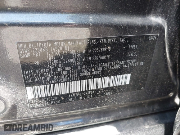 2024 Toyota RAV4 Hybrid XSE с VIN 4T3E6RFVXRU167468, выставлен на аукционе IAAI как лот 42351823 с пробегом 22 582 миль миль и . История ставок и продаж доступна на DreamBid. Изображение 9.