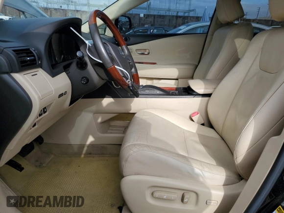 2010 Lexus RX 350 with VIN JTJZK1BA0A2000211, listed as a Copart auction lot 62957225 with 120,554 mi miles and Salvage title. Bid and sale history available at DreamBid. Image 7.