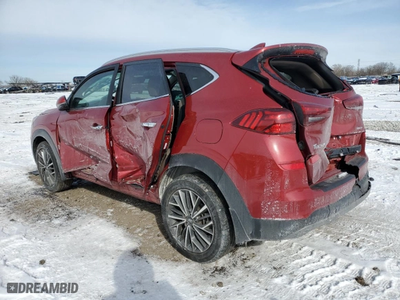 2021 Hyundai Tucson Limited with VIN KM8J3CAL1MU357462, listed as a Copart auction lot 45102205 with 20,171 mi miles and Salvage Title. Bid and sale history available at carsss.com. Image 2.