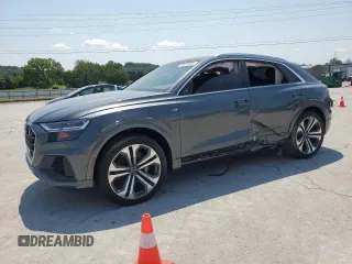 2022 Audi Q8 Premium Plus with VIN WA1EVBF18ND005525, listed as a Copart auction lot 58975355 with 50,296 mi miles and Salvage title. Bid and sale history available at DreamBid. Image 1.