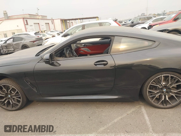 2024 BMW 8 Series M850i xDrive with VIN WBABC4C01RCR35247, listed as a IAAI auction lot 41266501 with 2,416 mi miles. Bid and sale history available at carsss.com. Image 14.
