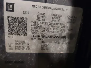 2019 GMC Acadia SLE z VIN 1GKKNRLA8KZ226891, wystawiony jako IAAI lot #40766589 z przebiegiem 123 747 mil mil oraz . Historia ofert i sprzedaży dostępna na DreamBid. Obrazek 9.