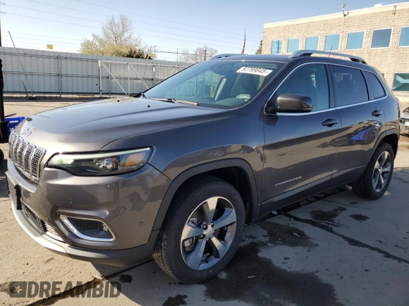 2019 Jeep Cherokee Limited with VIN 1C4PJMDX2KD283474, listed as a Copart auction lot 52799845 with 38,499 mi miles and Salvage Title. Bid and sale history available at carsss.com. Image 1.