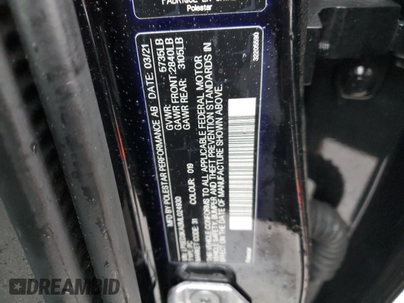 2021 Polestar 2 Launch Edition z VIN LPSED3KA0ML024930, wystawiony jako Copart lot #43566215 z przebiegiem Nie podano mil oraz Szkody całkowita. Historia ofert i sprzedaży dostępna na DreamBid. Obrazek 12.