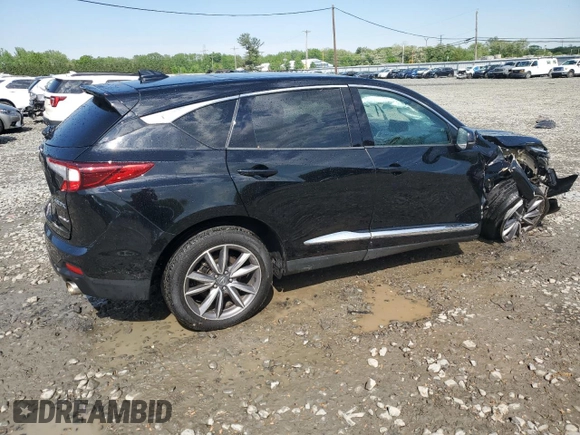 2021 Acura RDX Technology with VIN 5J8TC2H54ML001707, listed as a Copart auction lot 56026285 with 75,720 mi miles and Salvage title. Bid and sale history available at DreamBid. Image 3.