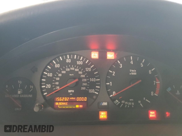 1999 BMW 3 Series M3 with VIN WBSBK0333XEC41097, listed as a Copart auction lot 42414175 with 156,232 mi miles and Clean Title. Bid and sale history available at carsss.com. Image 9.