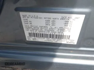 2008 Mitsubishi Galant ES z VIN 4A3AB36F78E018261, wystawiony jako IAAI lot #42103584 z przebiegiem 184 491 mil mil oraz . Historia ofert i sprzedaży dostępna na DreamBid. Obrazek 9.