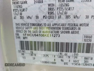 2008 Ford Escape Limited with VIN 1FMCU94108KE11273, listed as a IAAI auction lot 41405164 with 192,827 mi miles. Bid and sale history available at carsss.com. Image 9.