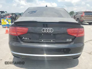 2013 Audi A8 6.3L with VIN WAUR4AFD1DN010893, listed as a Copart auction lot 62693655 with 115,085 mi miles and Salvage title. Bid and sale history available at DreamBid. Image 6.
