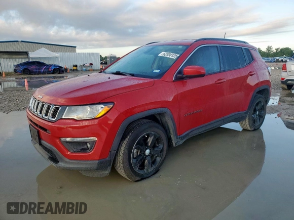2018 Jeep Compass Latitude z VIN 3C4NJCBB6JT267988, wystawiony jako Copart lot #62398125 z przebiegiem 79 176 mil mil oraz Szkoda całkowita • Salvage title. Historia ofert i sprzedaży dostępna na DreamBid. Obrazek 1.