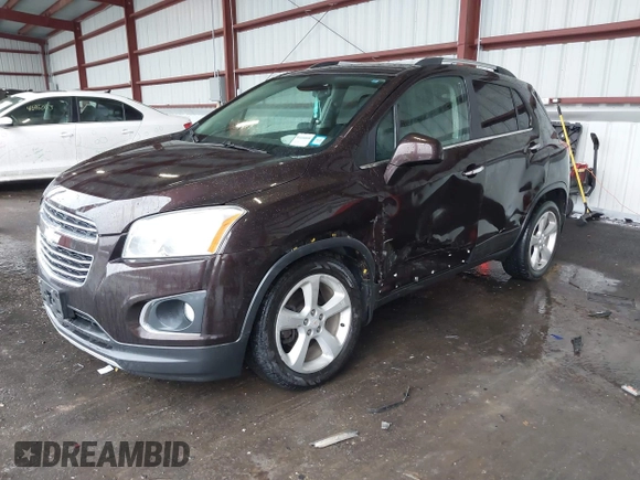 2015 Chevrolet Trax LTZ with VIN KL7CJTSB9FB147244, listed as a IAAI auction lot 41722081 with 125,675 mi miles. Bid and sale history available at carsss.com. Image 2.