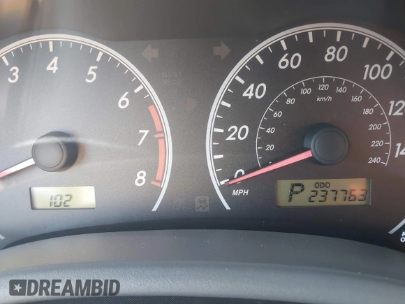 2009 Toyota Corolla with VIN 1NXBU40E29Z143324, listed as a IAAI auction lot 42101208 with 237,763 mi miles. Bid and sale history available at carsss.com. Image 7.